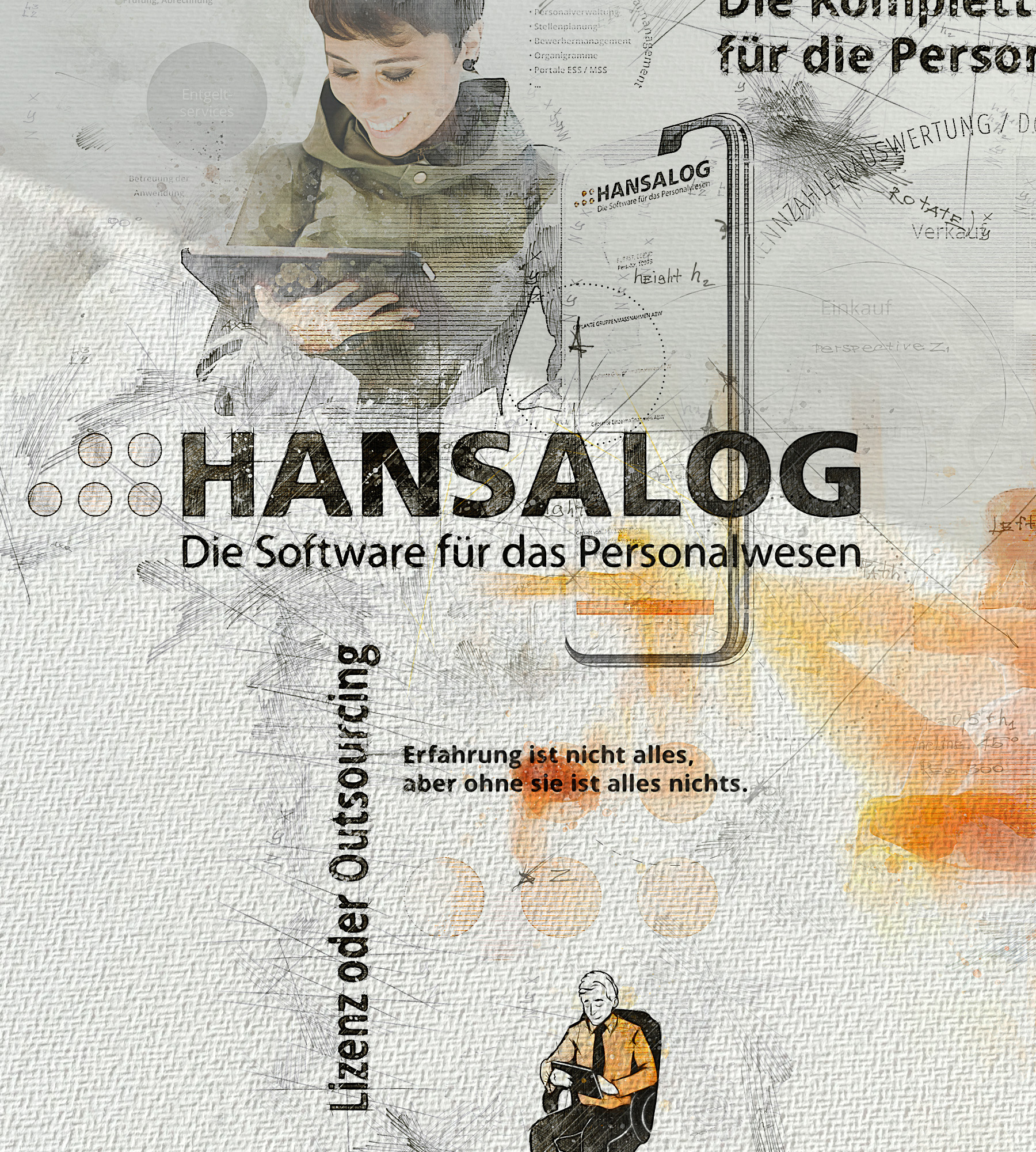 Ein Aquarell 300g/m2 Hahnemühle Papier Glicheé DIN A3 für die Firma Hansalog in Ankum