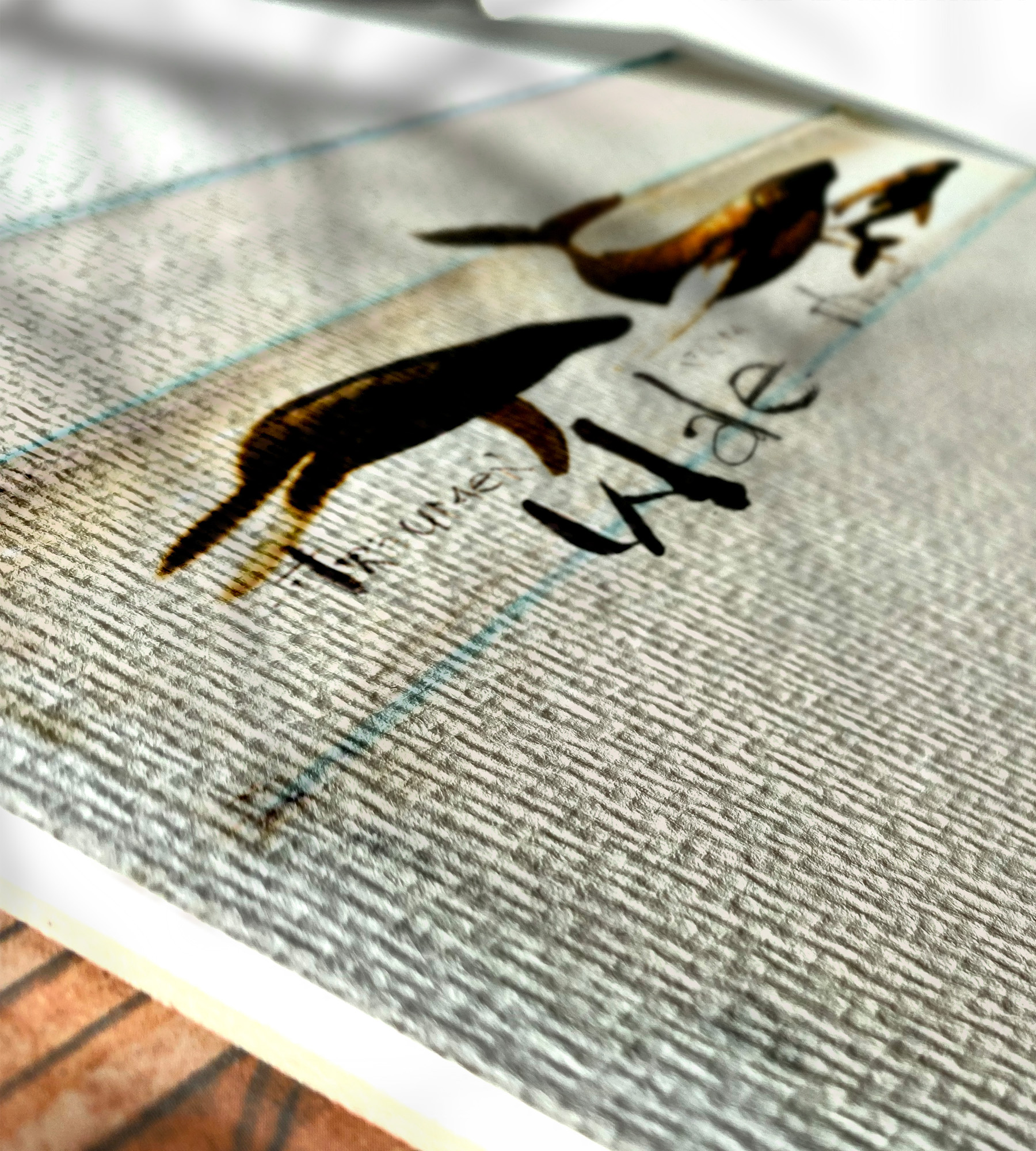 Aquarell 300g/m2 FineArt Papier Glicheé DIN A3 für Träumen Wale vom Fliegen
